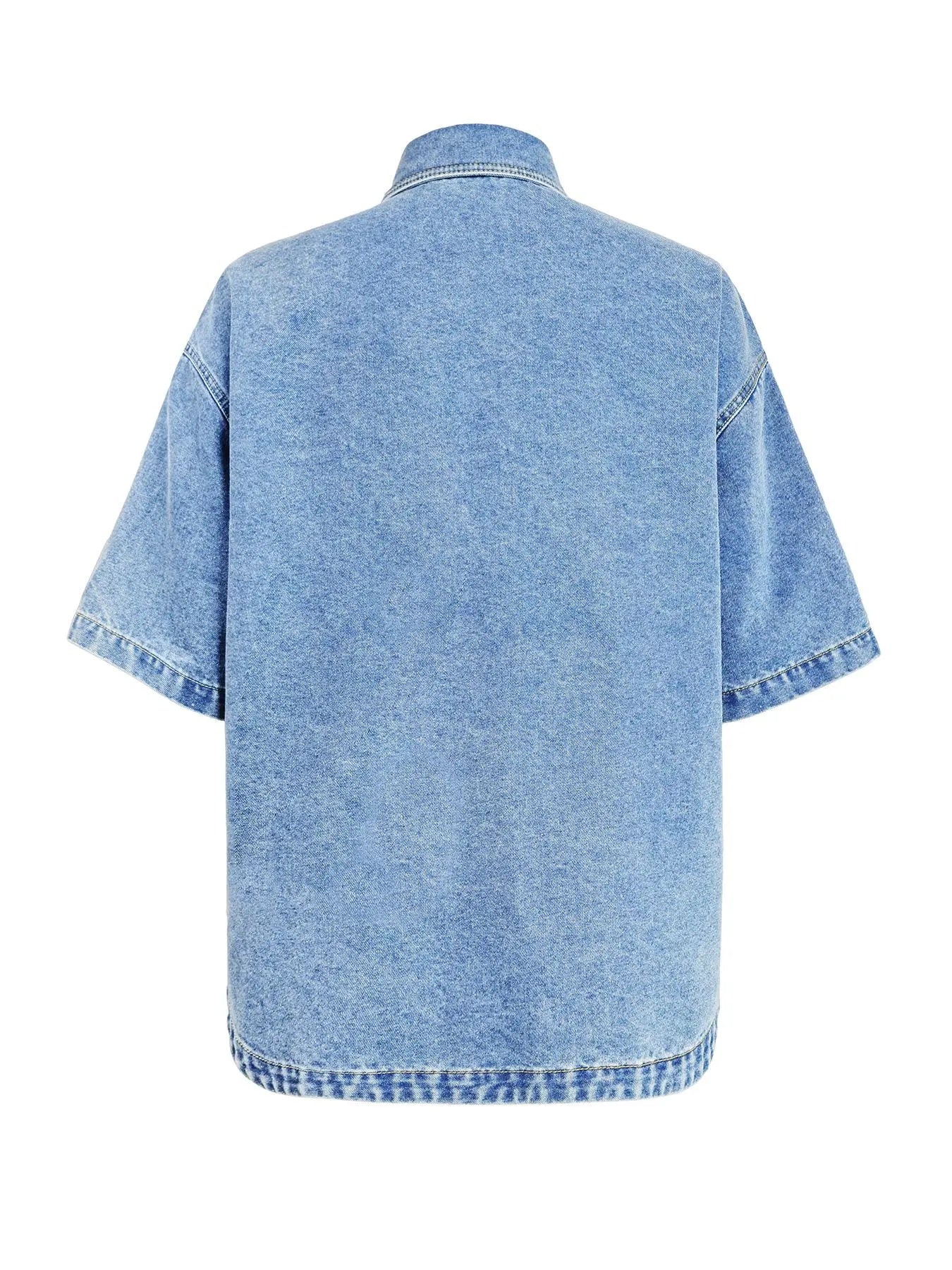 Women's Denim Coats, Jacket, Casual Short Sleeve Shirt Top for Summer