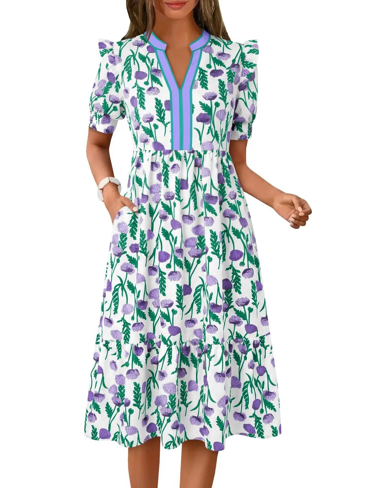 🔥🔥🔥🔥Women's Casual Floral Maxi Dress