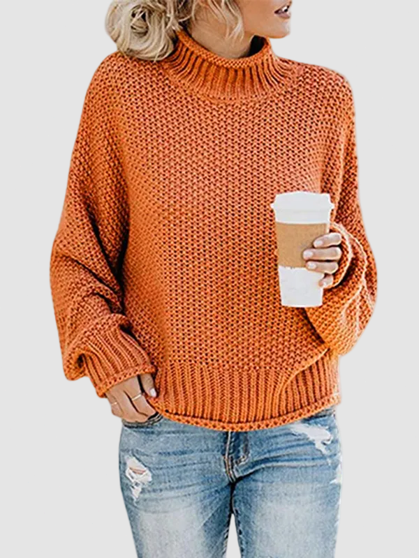 Limited time sale🔥Oversized Turtleneck Batwing Sleeve Pullover Top