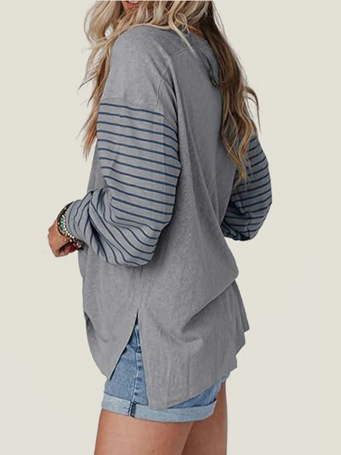 Women's Cute Color Block Long Sleeve Casual Top (Buy 2 Free Shipping)
