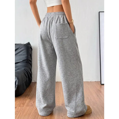 Women's Elastic Drawstring Wide-Leg Sweatpants