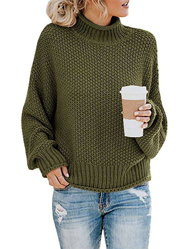 Limited time sale🔥Oversized Turtleneck Batwing Sleeve Pullover Top