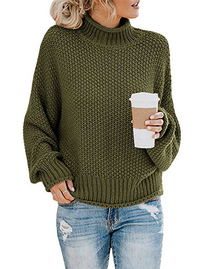 Limited time sale🔥Oversized Turtleneck Batwing Sleeve Pullover Top