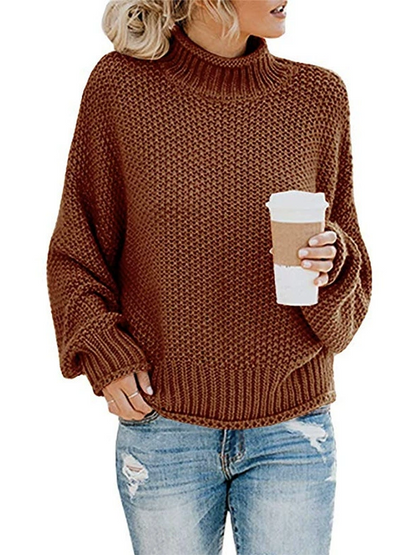 Limited time sale🔥Oversized Turtleneck Batwing Sleeve Pullover Top