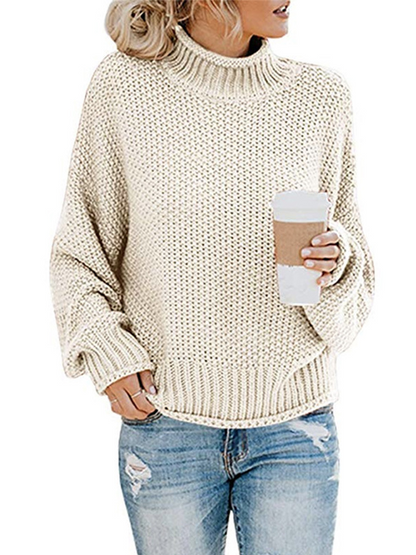 Limited time sale🔥Oversized Turtleneck Batwing Sleeve Pullover Top