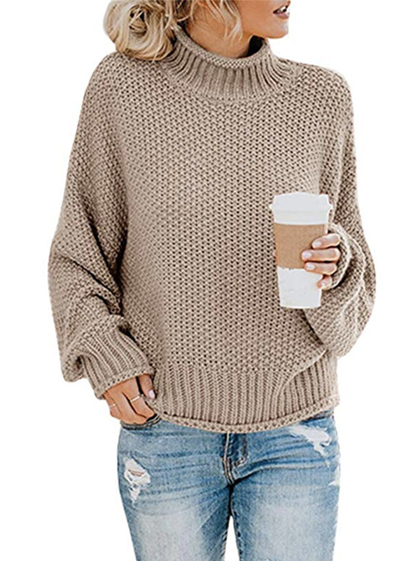 Limited time sale🔥Oversized Turtleneck Batwing Sleeve Pullover Top