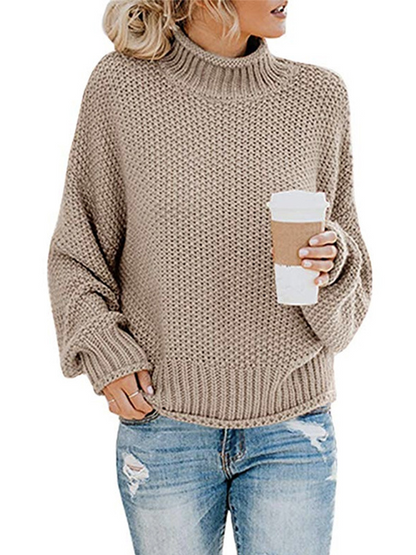 Limited time sale🔥Oversized Turtleneck Batwing Sleeve Pullover Top