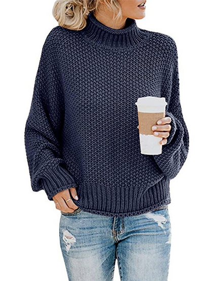 Limited time sale🔥Oversized Turtleneck Batwing Sleeve Pullover Top