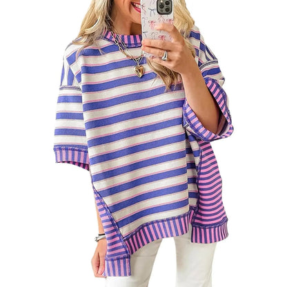 Women's Mixed Stripes Oversized T-shirt