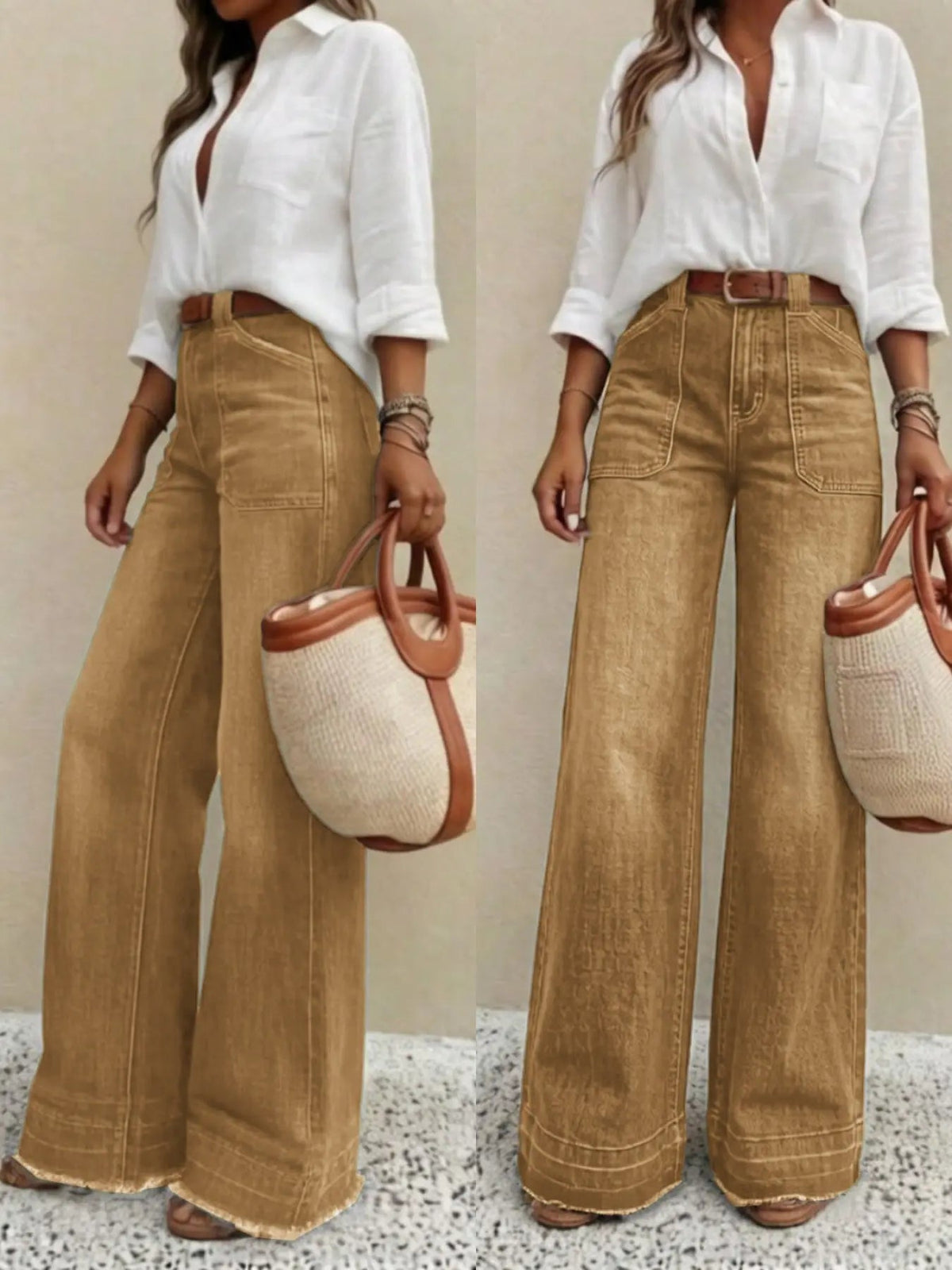 Women's Vintage High Waist Stretch Wide Leg Jeans