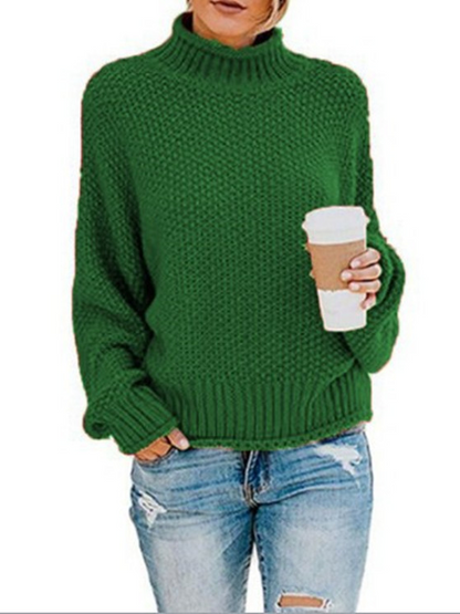 Limited time sale🔥Oversized Turtleneck Batwing Sleeve Pullover Top