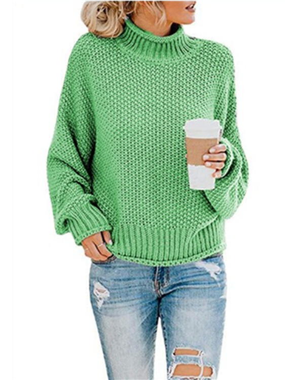 Limited time sale🔥Oversized Turtleneck Batwing Sleeve Pullover Top