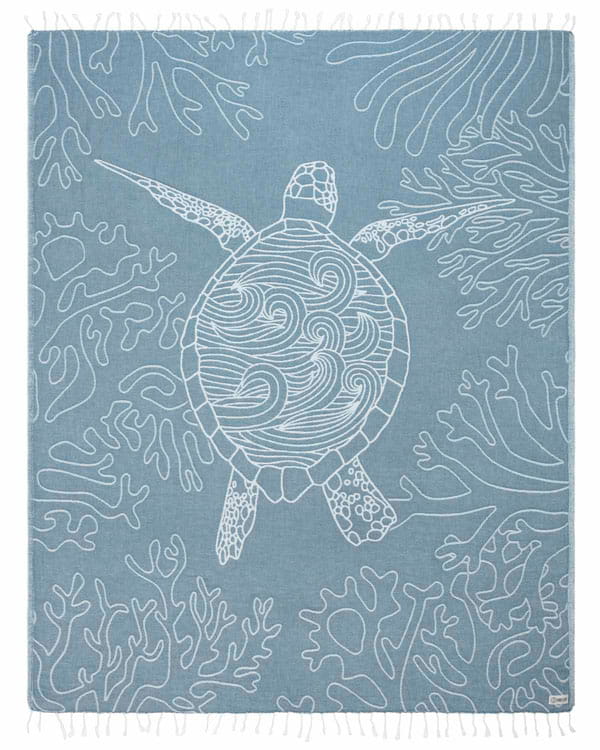 🏖️Daisy Turtle Turkish Cotton Beach Towel – Oversized Sand Resistant Quick Dry Towel