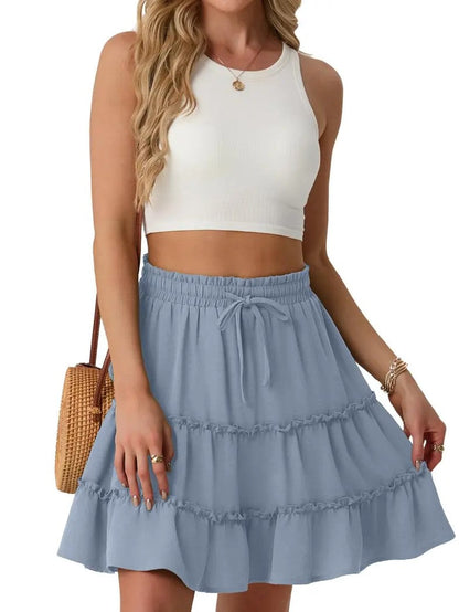 Women's Loose Fit Ruffle Tiered Skort