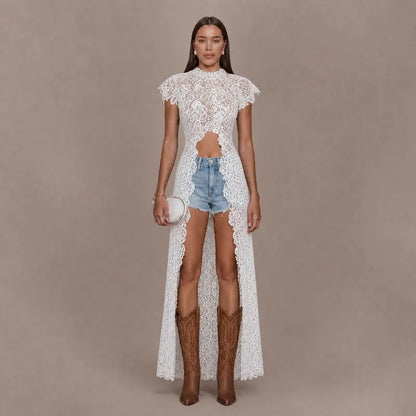 LikeMyChoice Boho Short-Sleeve Shirt & Wide-Leg Pants Luxury Resort Wear 2-Piece Outfit Satin Fabric Women's Lounge Set for Vacation Vibe Clothes Suits