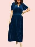 Women's Velvet Tiered Maxi Dress (Buy 2 Free Shipping)