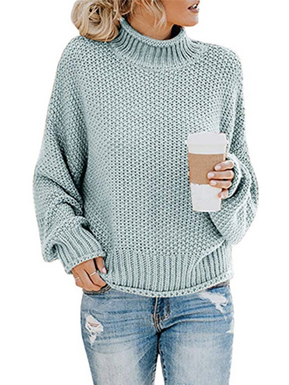 Limited time sale🔥Oversized Turtleneck Batwing Sleeve Pullover Top