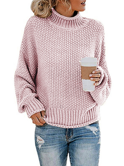 Limited time sale🔥Oversized Turtleneck Batwing Sleeve Pullover Top