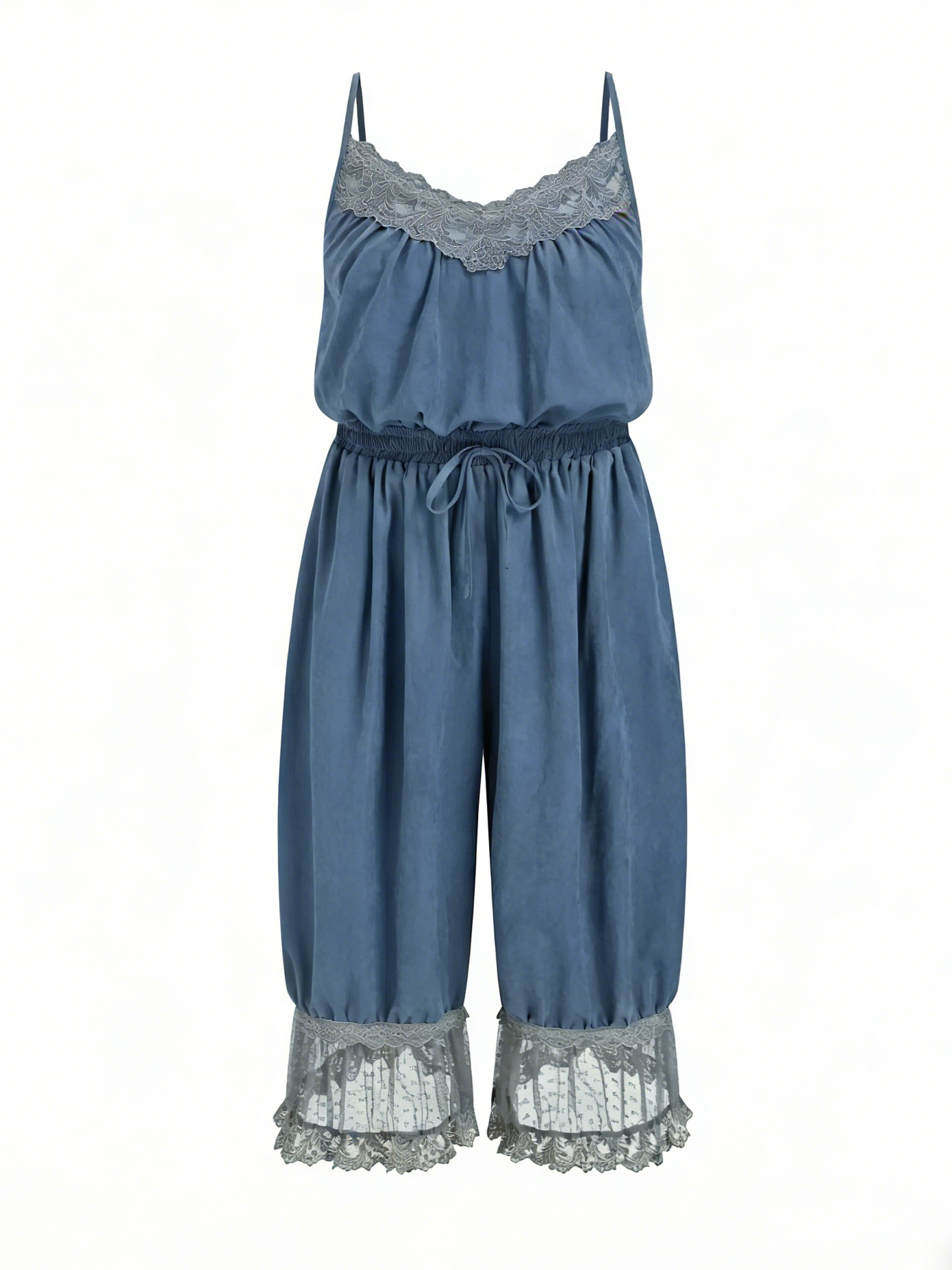 Women's Lace Camisole Jumpsuit with Cropped Trousers