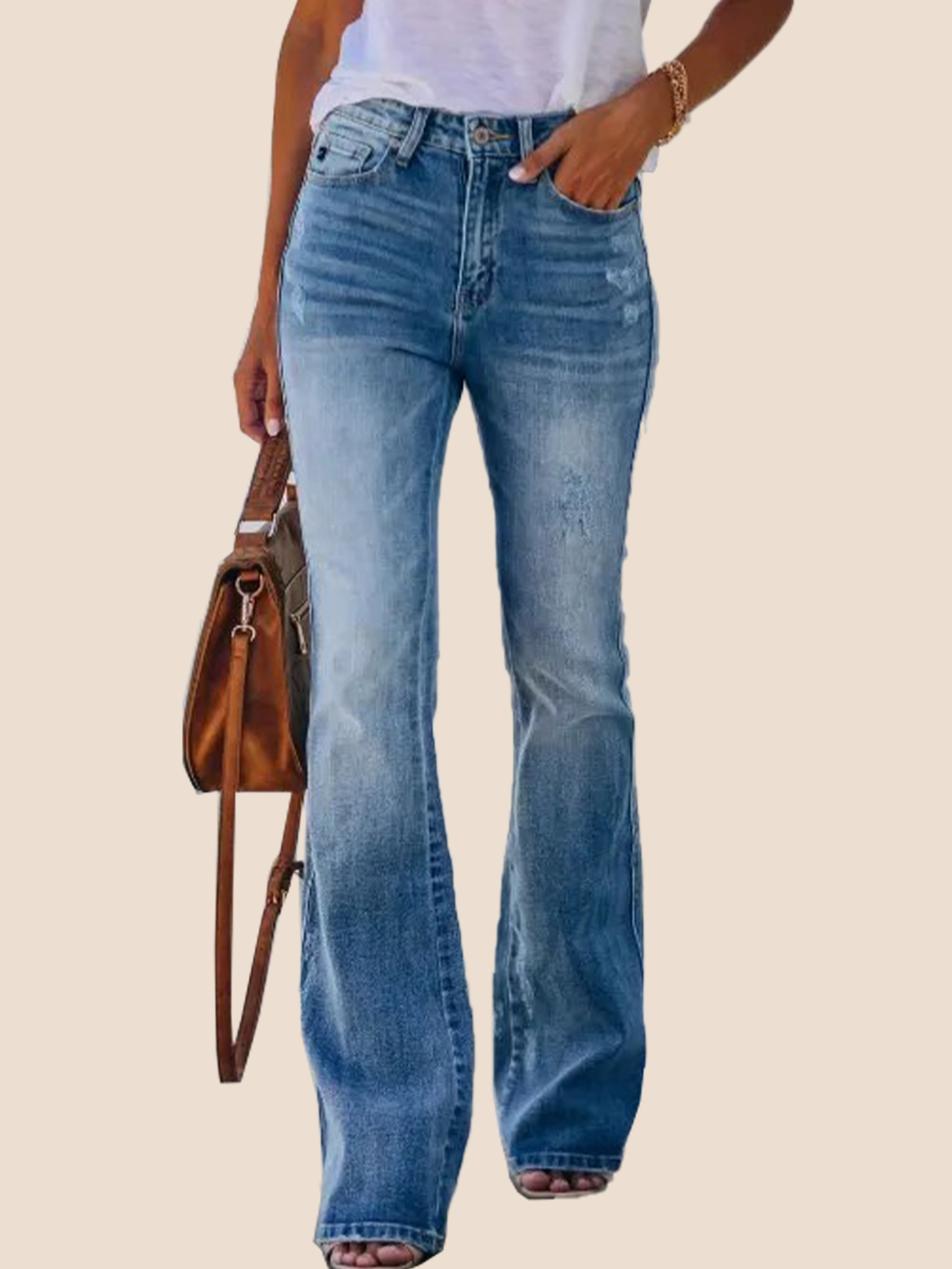 High-rise Stretch Flared Jeans