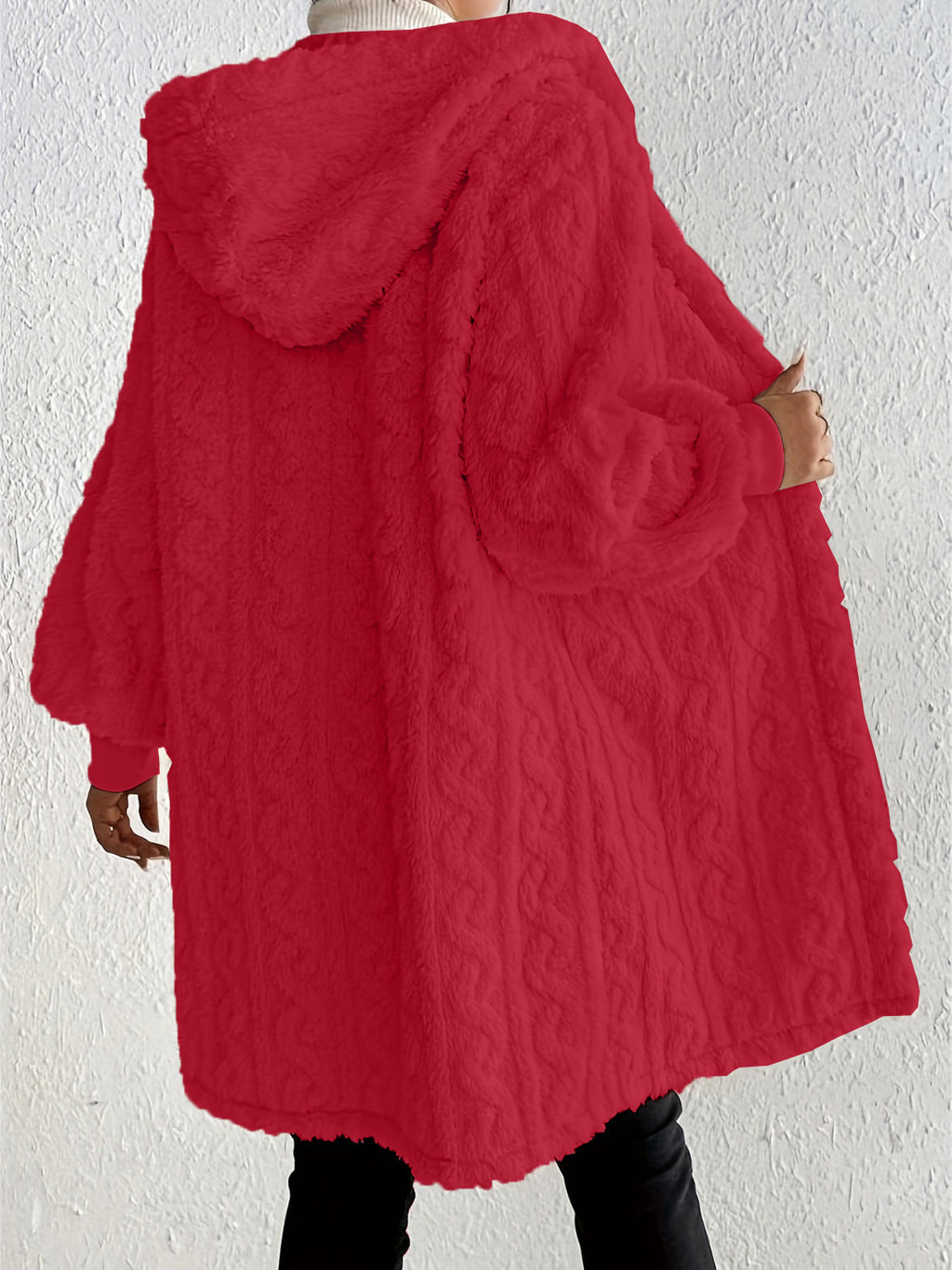 Women's Plush Fleece Soft Midi-Length Jacket with Pockets (Buy 2 Free Shipping)