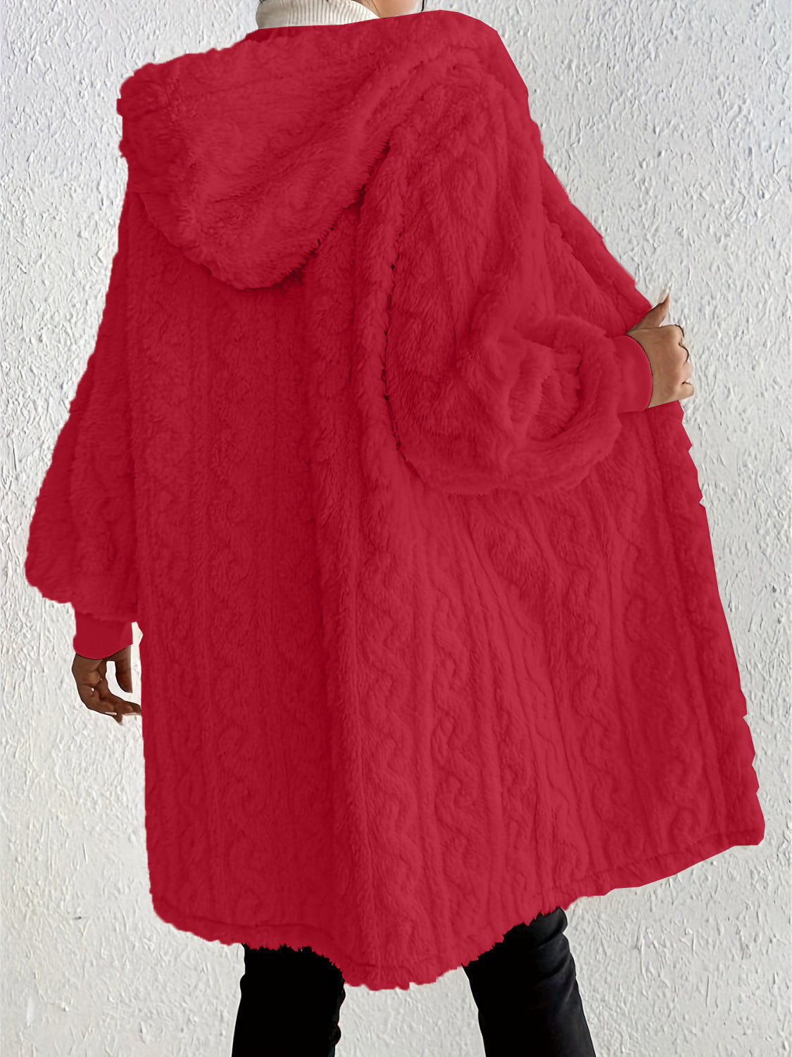 Women's Plush Fleece Soft Midi-Length Jacket with Pockets (Buy 2 Free Shipping)