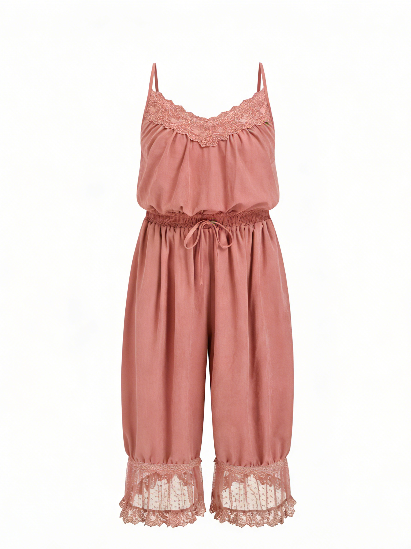 2026 NEW TREND-Women's Lace Camisole Jumpsuit with Cropped Trousers