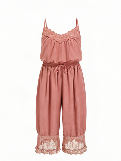 Women's Lace Camisole Jumpsuit with Cropped Trousers