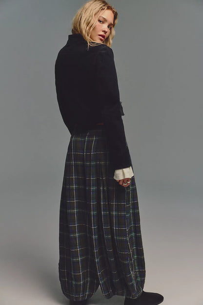 Boho Relaxed Fit Plaid Balloon Pants