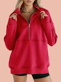 Women's Half Zip Oversized Sweatshirt with Pockerts (Buy 2 Free Shipping)