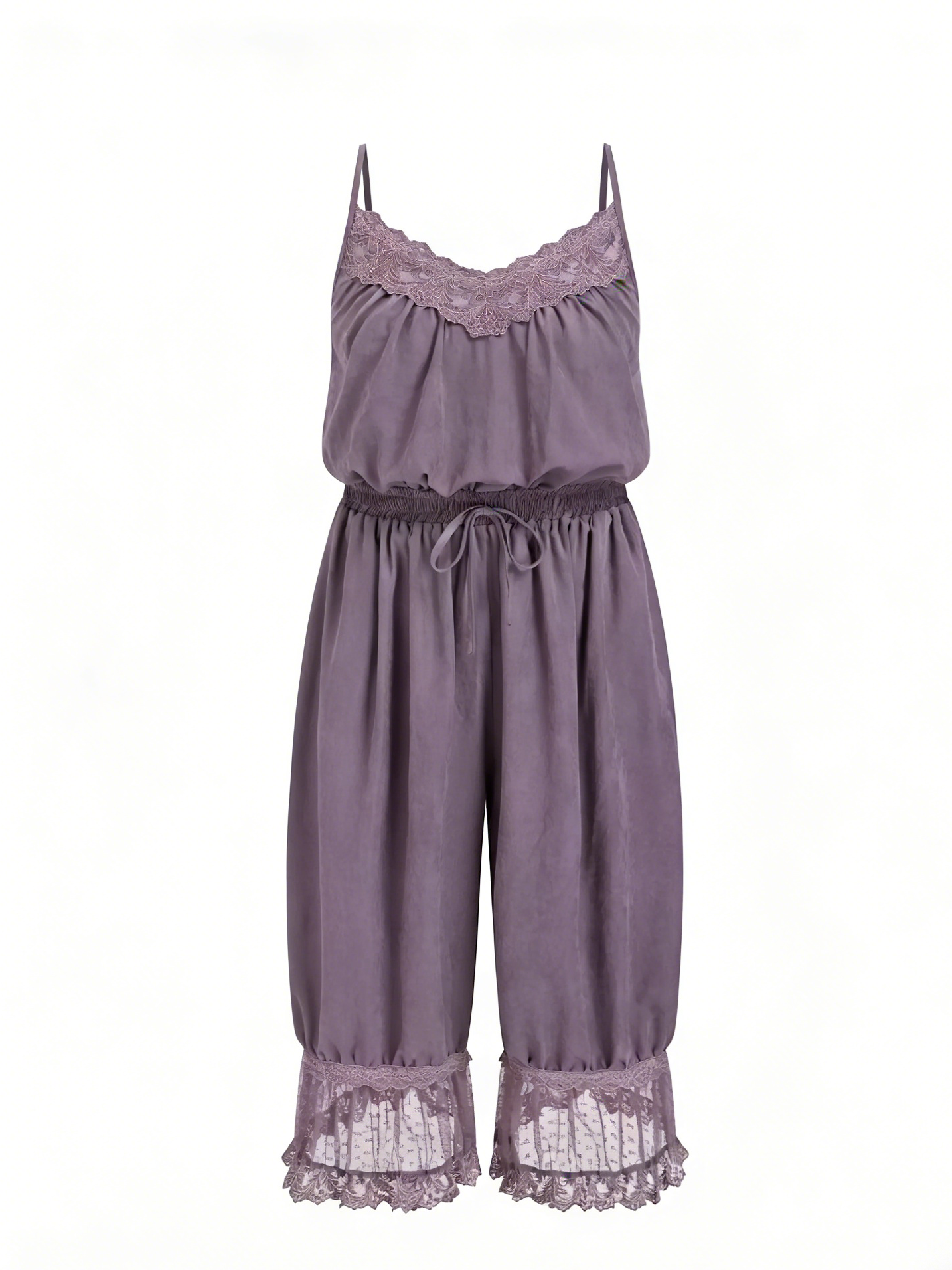 Women's Lace Camisole Jumpsuit with Cropped Trousers