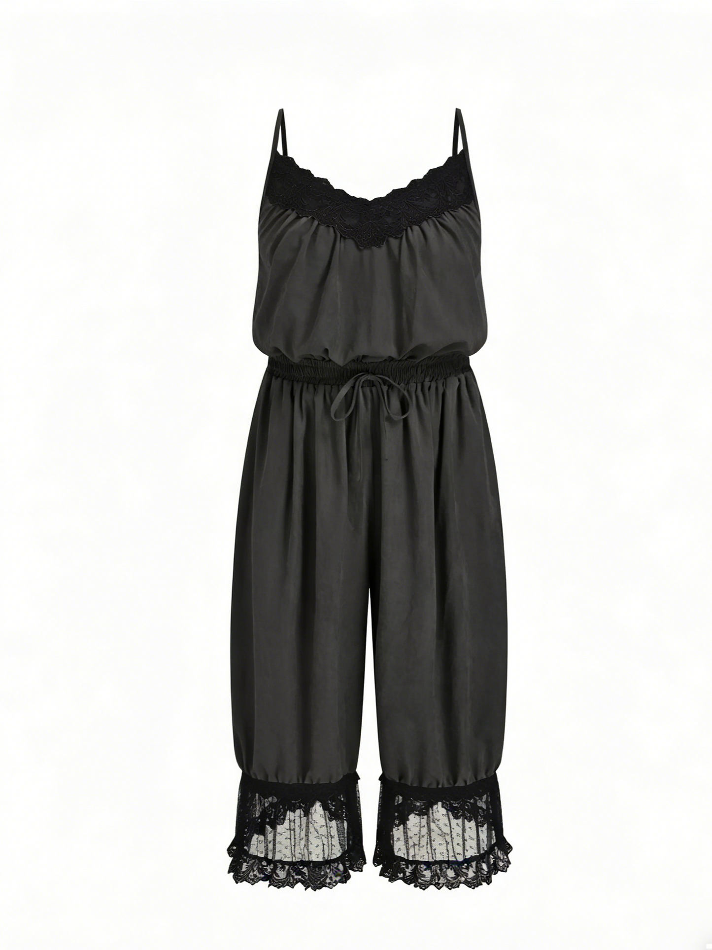 Women's Lace Camisole Jumpsuit with Cropped Trousers