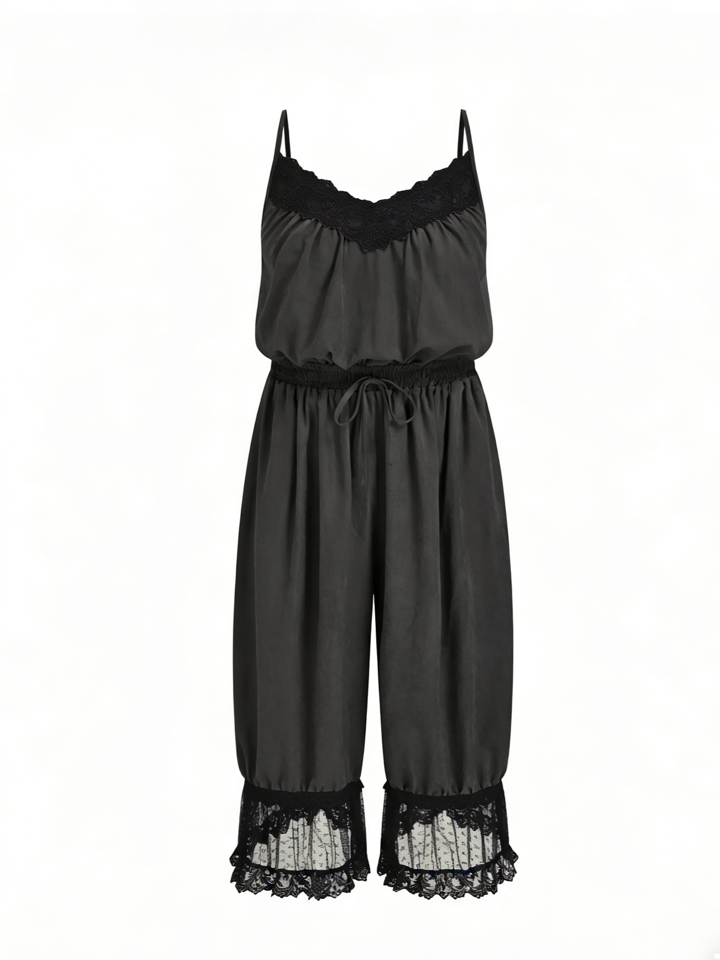 2026 NEW TREND-Women's Lace Camisole Jumpsuit with Cropped Trousers