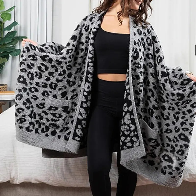 ⏰Hot Sale-Women's Sherpa Wearable Blanket Poncho