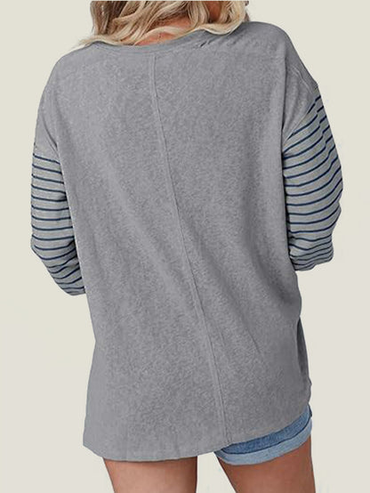 Women's Cute Color Block Long Sleeve Casual Top (Buy 2 Free Shipping)