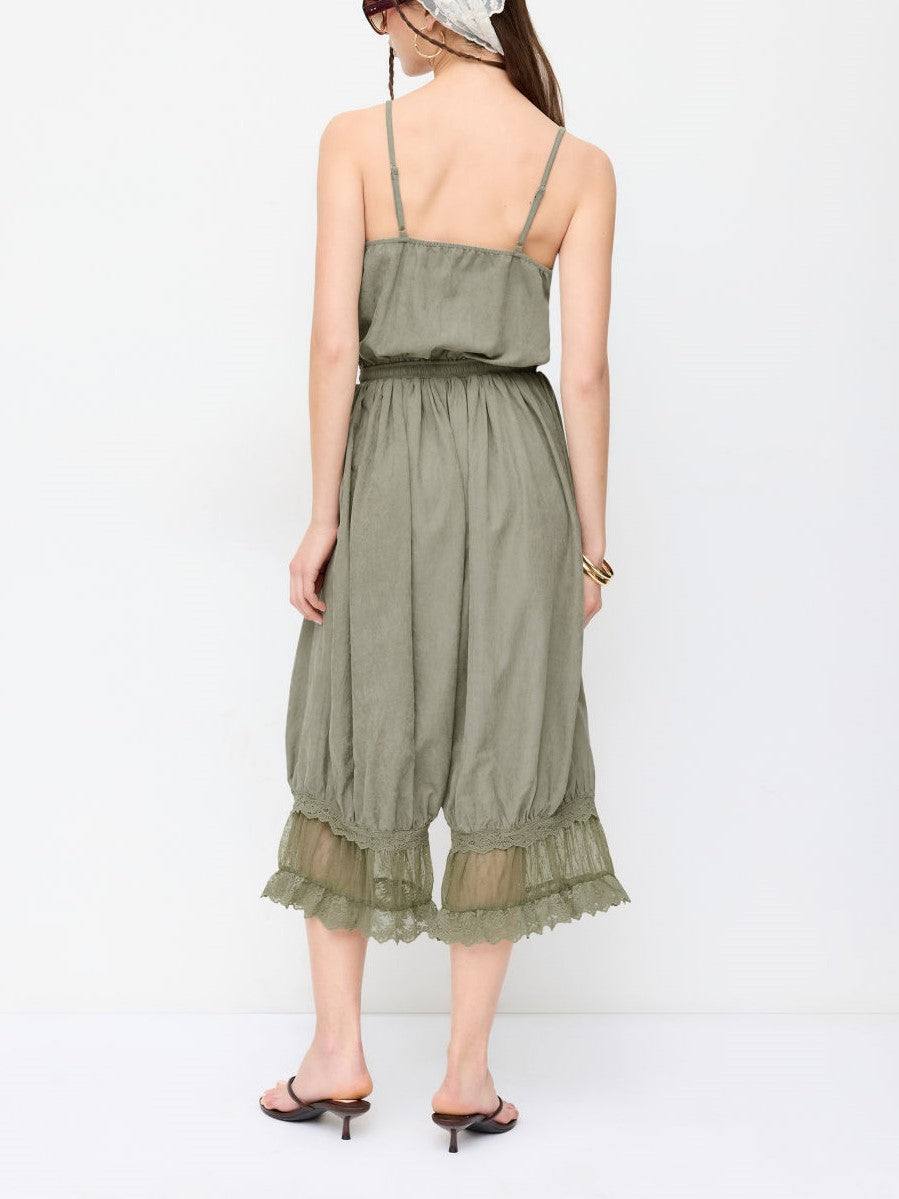 2026 NEW TREND-Women's Lace Camisole Jumpsuit with Cropped Trousers