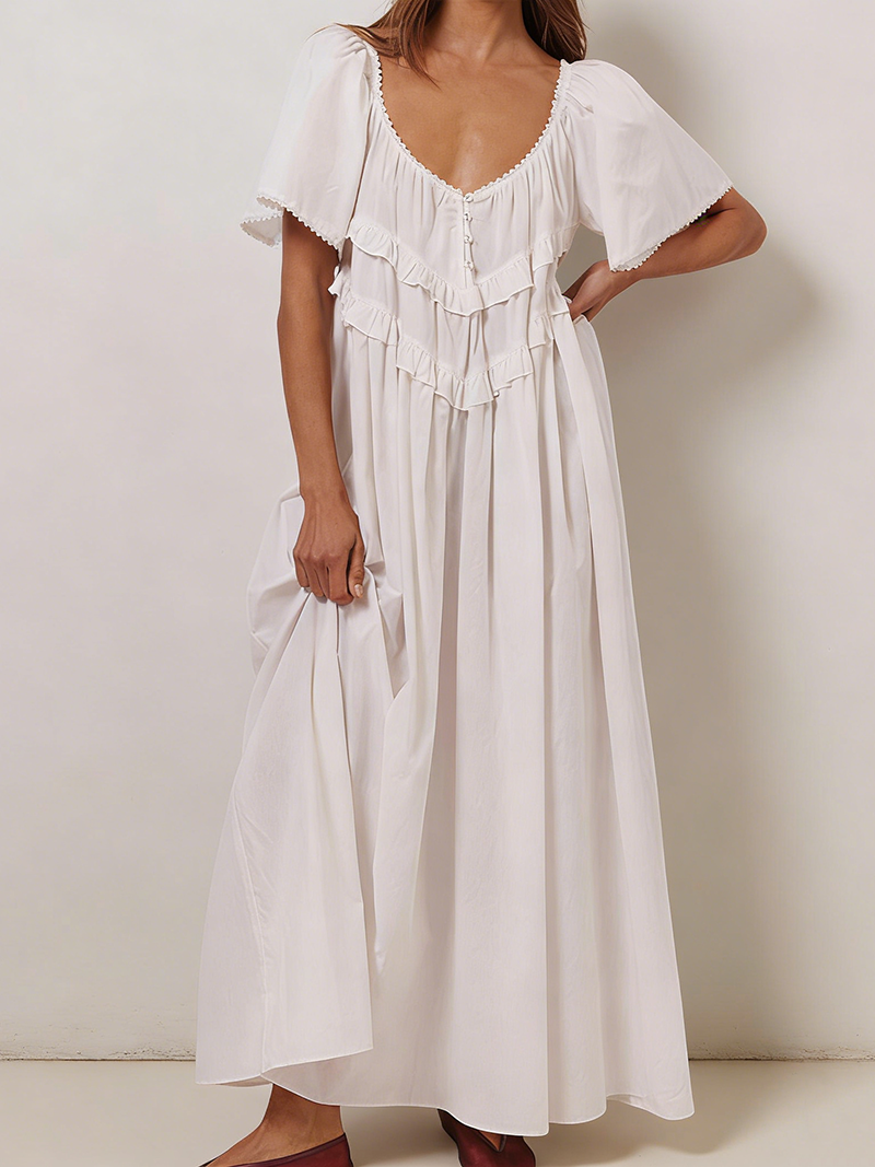 Chic Backless Long Dress with Ruffled Waist (BUY 2 FREE SHIPPING)