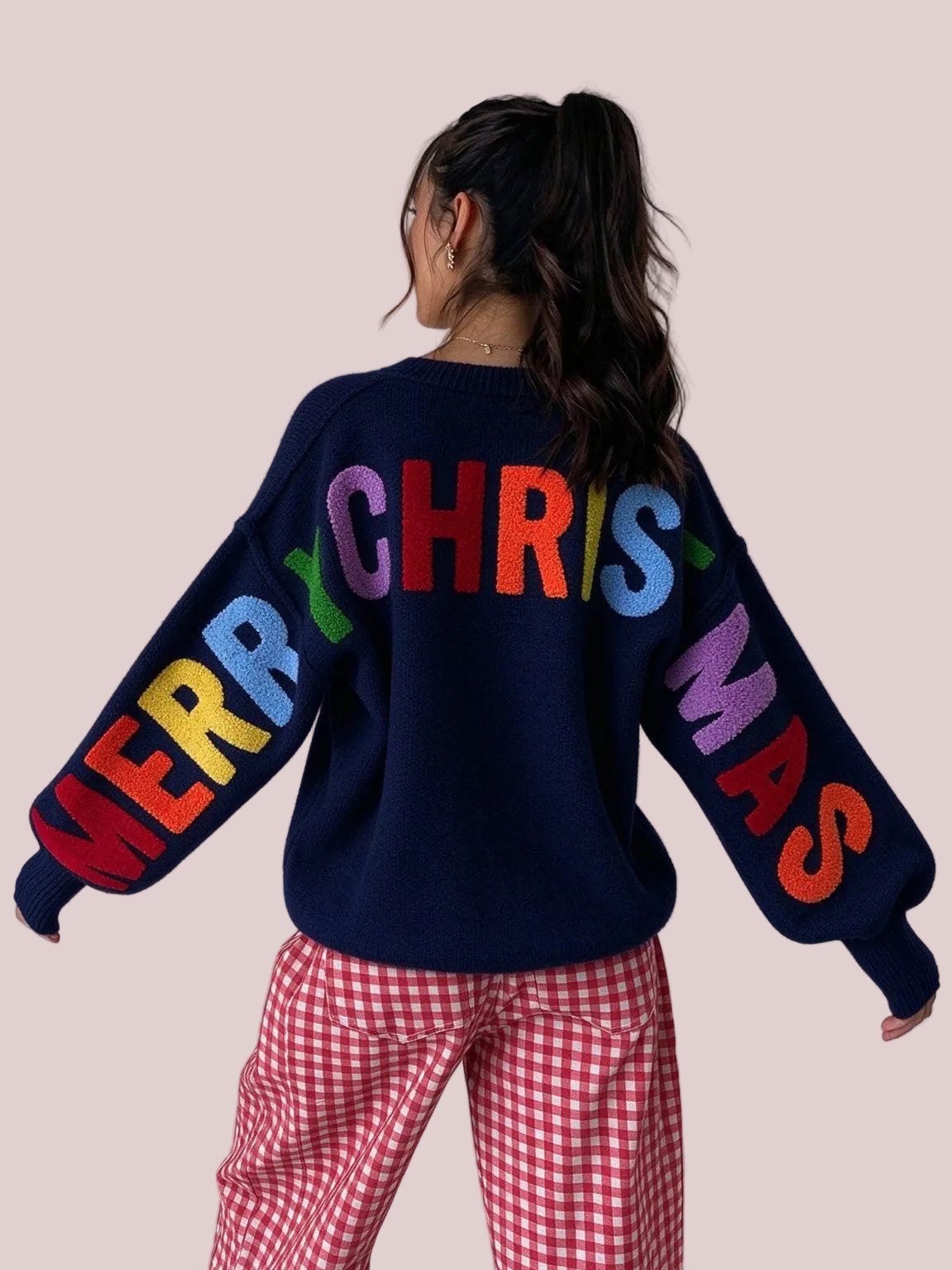 🎄🎁🎊Women's Merry Christmas Rainbow Letter Sweater