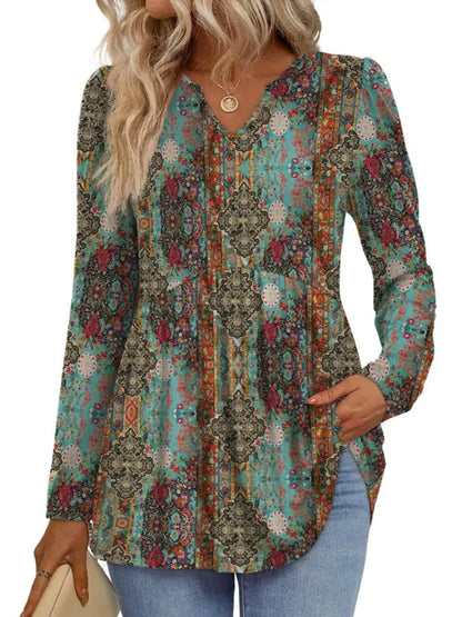 Women V Neck Babydoll Peplum Tunic Blouse
