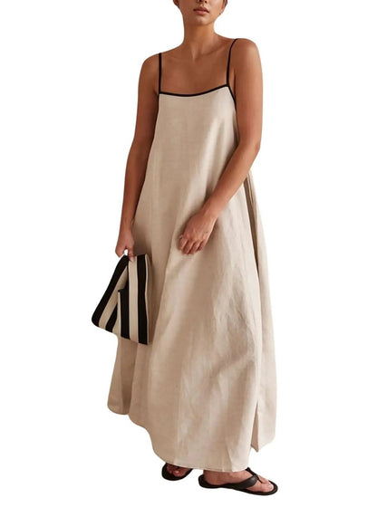Women's maxi dress Summer Solid Color Loose Long Skirt