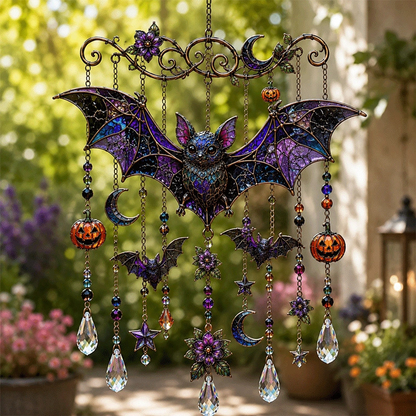 Halloween Stained Glass Suncatcher Wind Chime 🎃