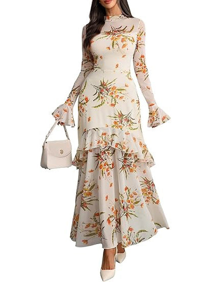 Valentine's Sheer Leopard Maxi Dress