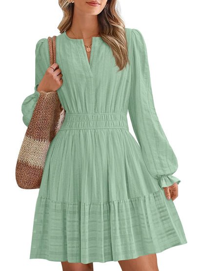 Women's Tiered Ruffle Hem V-Neck Dress(BUY 2 FREE SHIPPING)