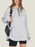 Women's Quarter Zip Oversized Tunic Hoodie (Buy 2 Free Shipping)