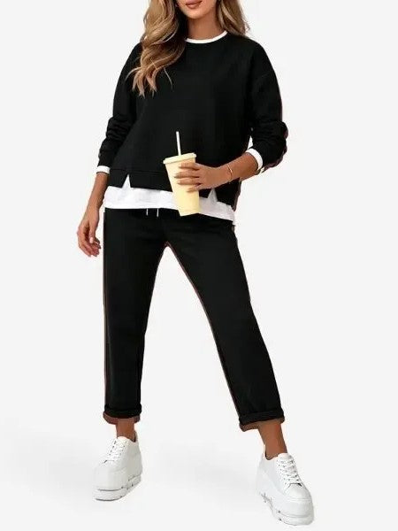 Women's Fake Two Piece Sweatshirt Set