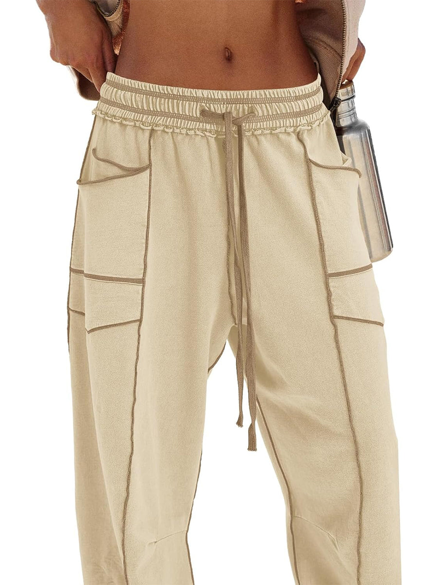 Women's High Waisted Drawstring Wide Leg Baggy Barrel Pants (Buy 2 Free Shipping)