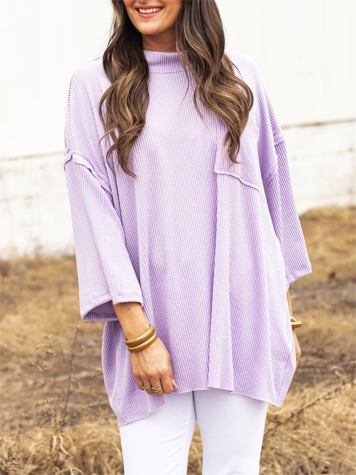 Oversize High Neck Urban Ribbed Tunic (Buy 2 Free Shipping)