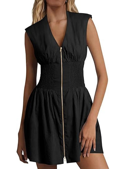Women's Utility Style Zip Front Tank Dress(Buy 2 Free Shipping)
