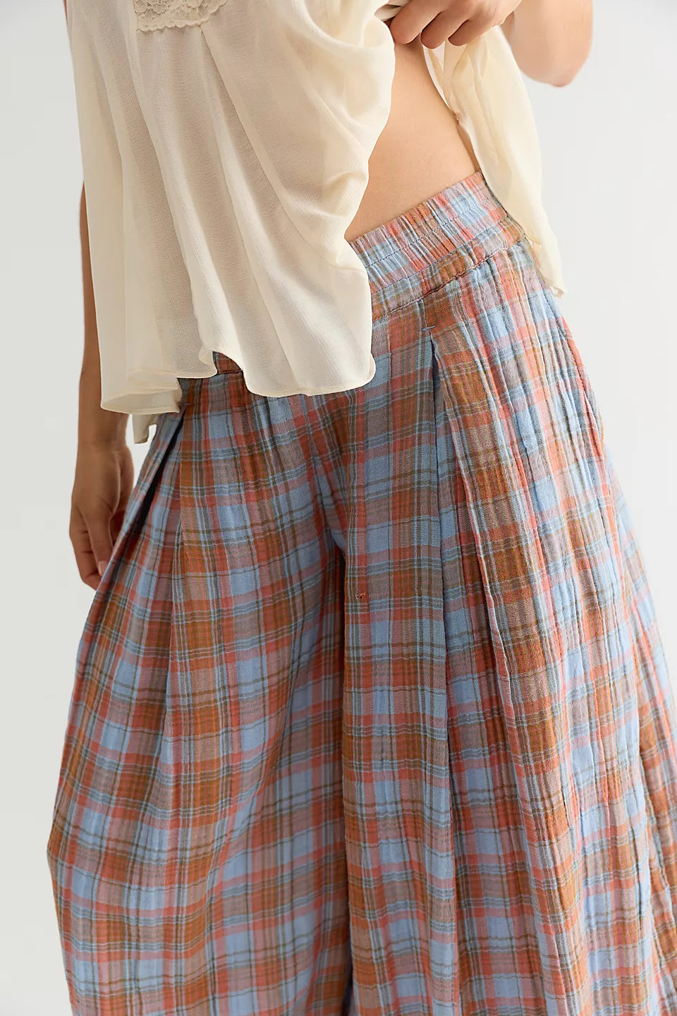 Boho Relaxed Fit Plaid Balloon Pants
