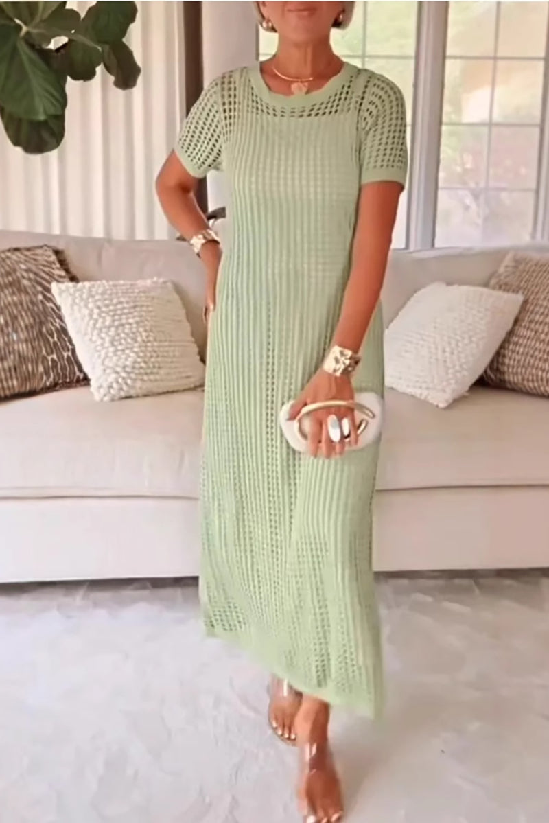 HOT SALE Women's Hollow Cover Up and Slip Dress Two-Piece Dress
